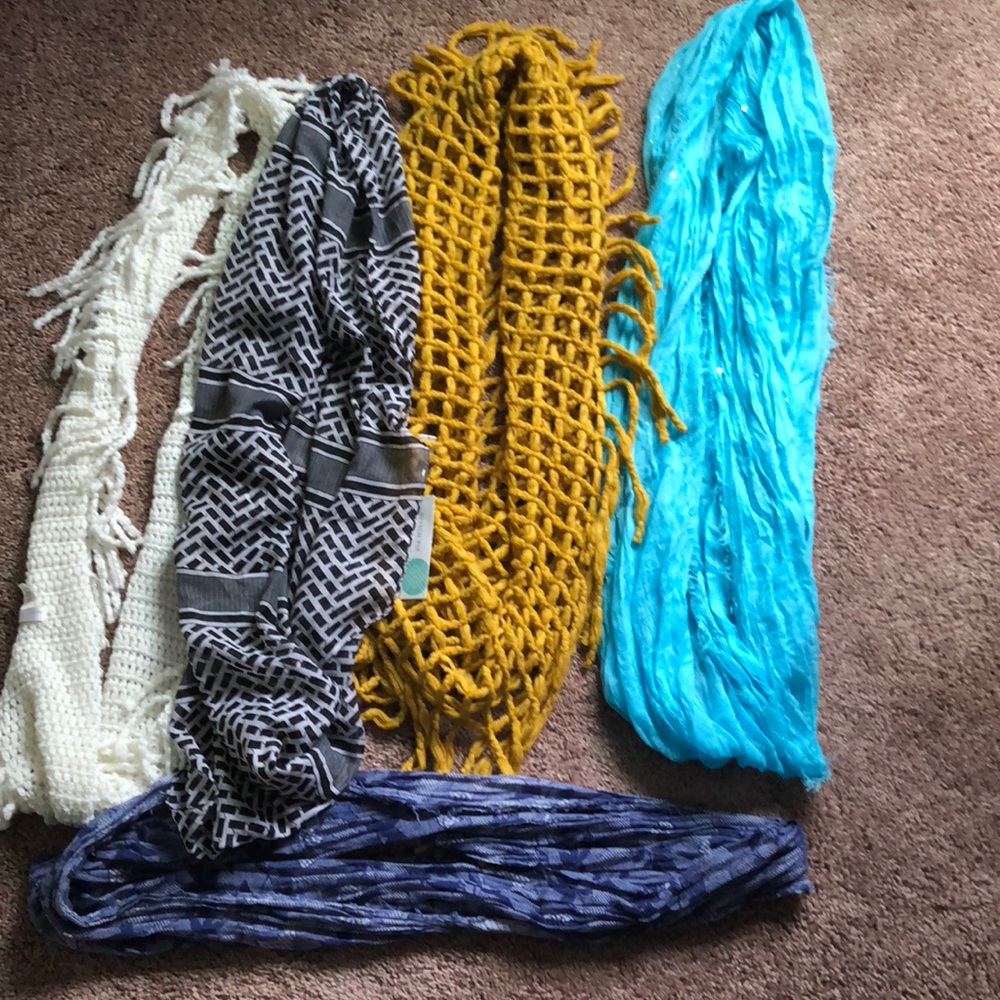 Assortment of infinity scarfs